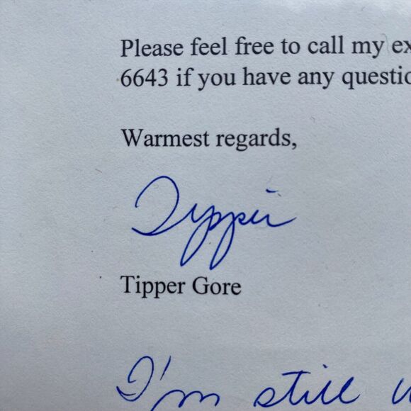 BILL CLINTON & AL GORE Era - Signed White House Note w Tipper Gore Signature - Picture 4 of 4